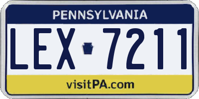 PA license plate LEX7211