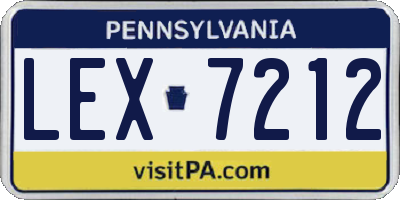PA license plate LEX7212