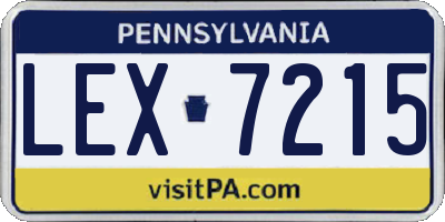 PA license plate LEX7215