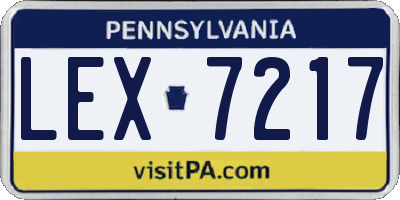 PA license plate LEX7217