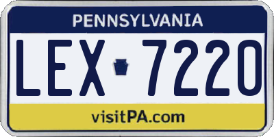 PA license plate LEX7220