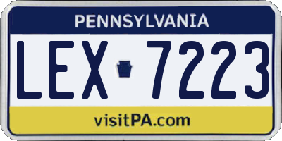 PA license plate LEX7223