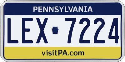 PA license plate LEX7224