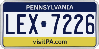PA license plate LEX7226