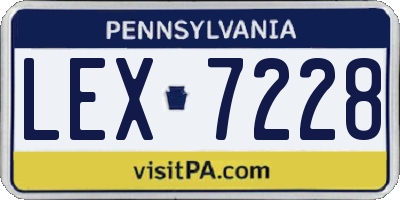 PA license plate LEX7228