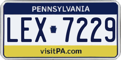 PA license plate LEX7229
