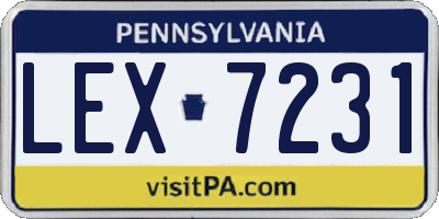 PA license plate LEX7231