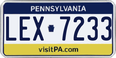 PA license plate LEX7233