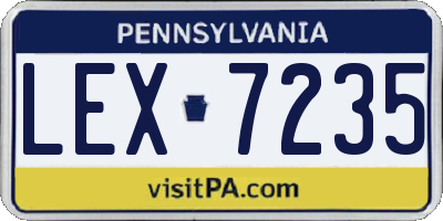 PA license plate LEX7235