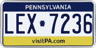PA license plate LEX7236