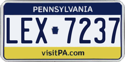 PA license plate LEX7237