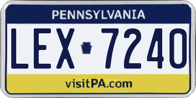 PA license plate LEX7240