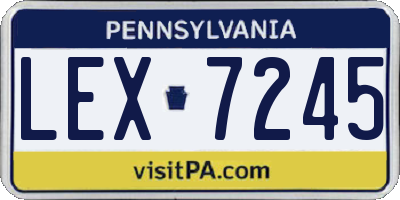PA license plate LEX7245