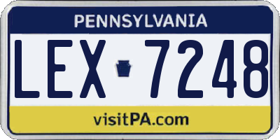 PA license plate LEX7248