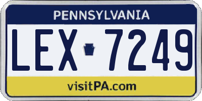 PA license plate LEX7249