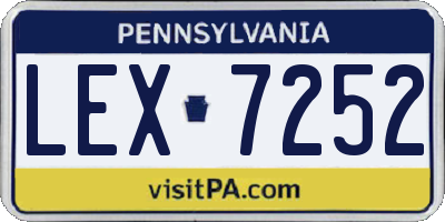 PA license plate LEX7252