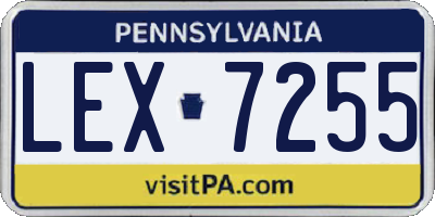 PA license plate LEX7255