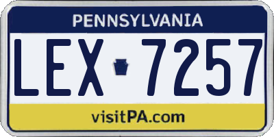 PA license plate LEX7257