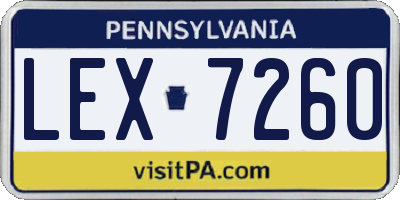 PA license plate LEX7260