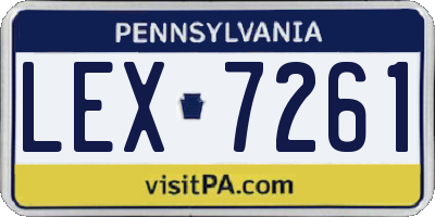 PA license plate LEX7261