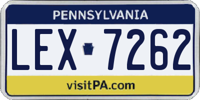 PA license plate LEX7262