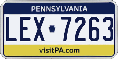 PA license plate LEX7263