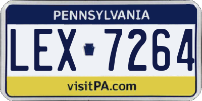 PA license plate LEX7264
