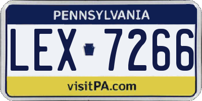 PA license plate LEX7266
