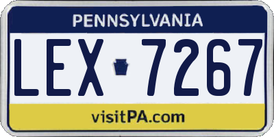 PA license plate LEX7267