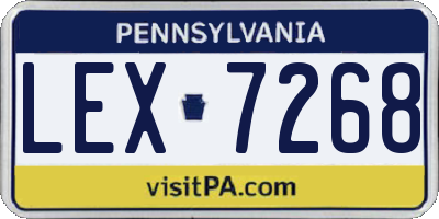PA license plate LEX7268