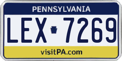 PA license plate LEX7269
