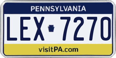 PA license plate LEX7270