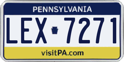 PA license plate LEX7271