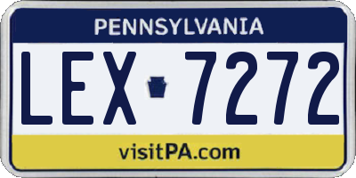 PA license plate LEX7272