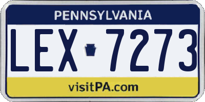 PA license plate LEX7273