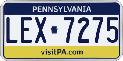 PA license plate LEX7275