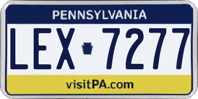PA license plate LEX7277