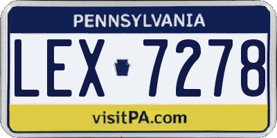 PA license plate LEX7278