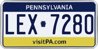 PA license plate LEX7280