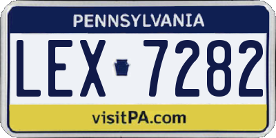 PA license plate LEX7282