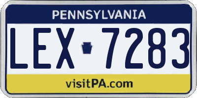 PA license plate LEX7283