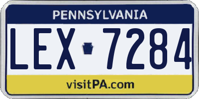 PA license plate LEX7284