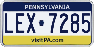 PA license plate LEX7285