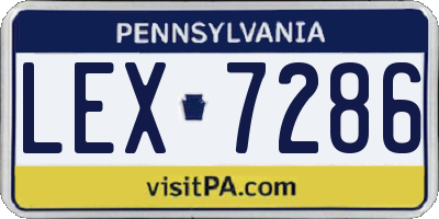 PA license plate LEX7286