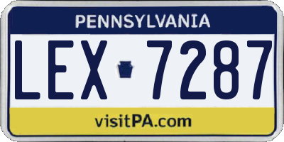 PA license plate LEX7287