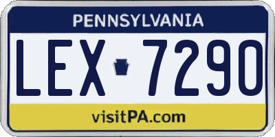 PA license plate LEX7290