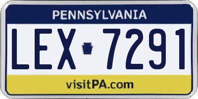 PA license plate LEX7291