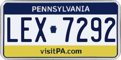 PA license plate LEX7292