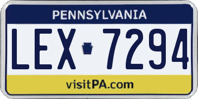 PA license plate LEX7294