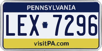 PA license plate LEX7296